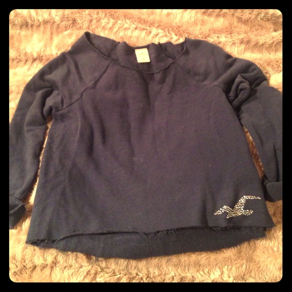 Navy blue Hollister crew neck sweater