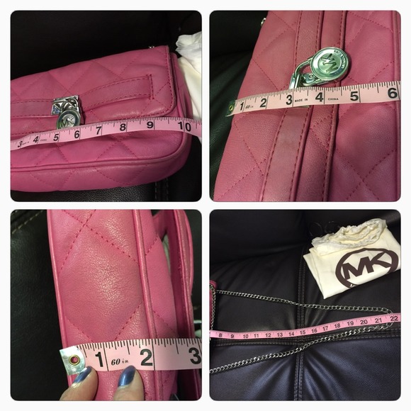 Michael Kors pink with silver chain shoulder bag. - Picture 4 of 4