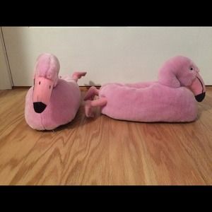 Pink flamingo slippers