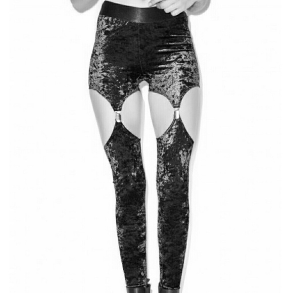 Red Velvet Garter Leggings