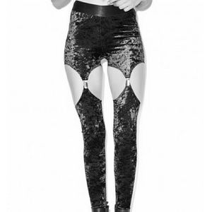 Red Velvet Garter Leggings