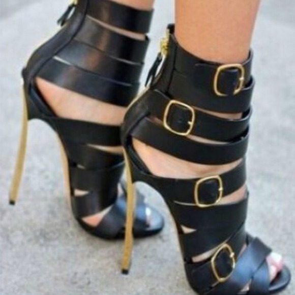 5" Casadei Buckle Leather Wrap Strap Stiletto