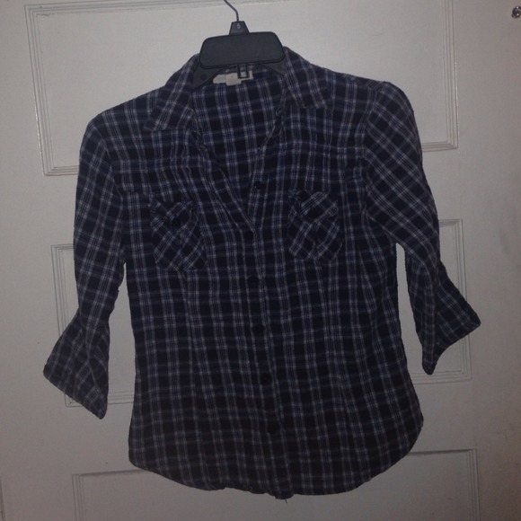 Large plaid button up