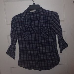 Large plaid button up