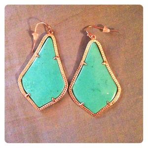 teal stone Kendra Scott Alexandra earrings