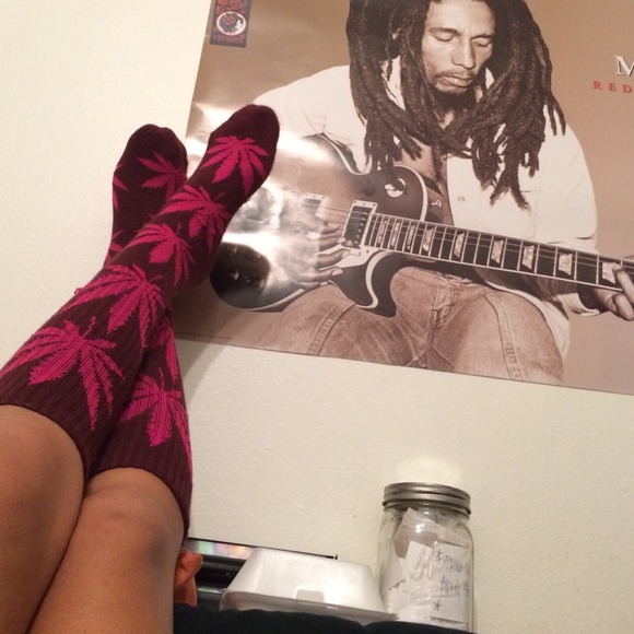 Maroon + Pink Huf Socks
