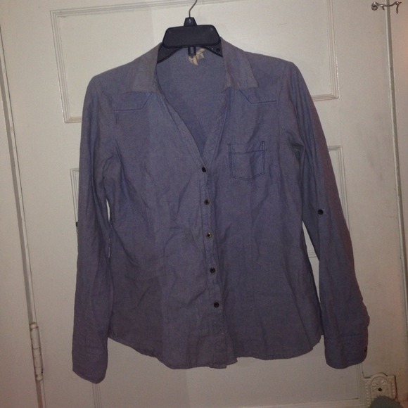 Cotton denim button up