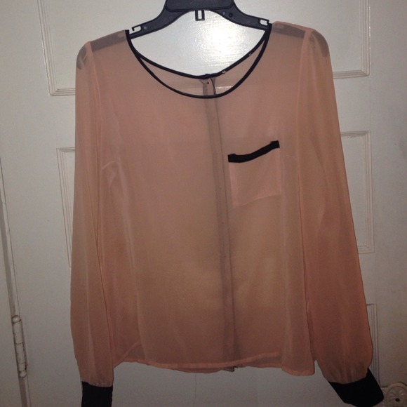 Light pale pink sheer shirt