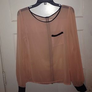 Light pale pink sheer shirt