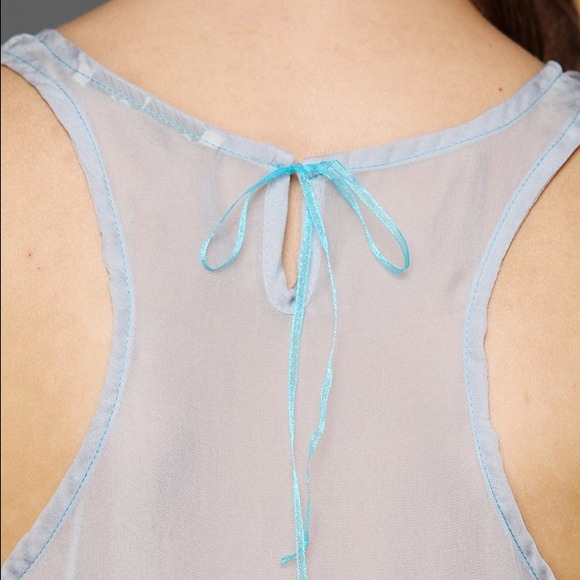 Free People Sheer Chiffon Drop Waist Slip Dress S - Picture 4 of 4