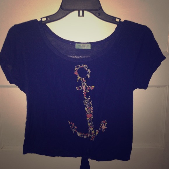 Navy blue cropped top
