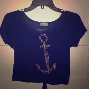 Navy blue cropped top
