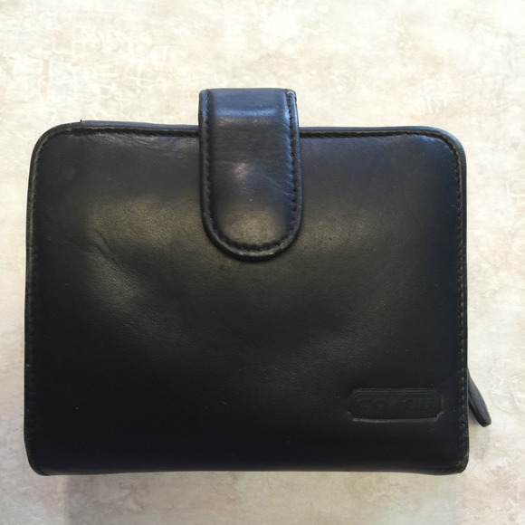 Coach black leather women's wallet