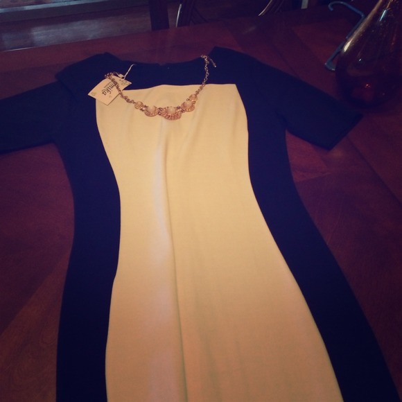 Sexy black and white dress