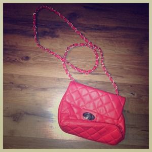 Small Coral Shoulder Purse