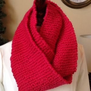 Bright pink infinity scarf