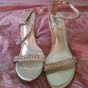 Gold diamond accented dress shoes