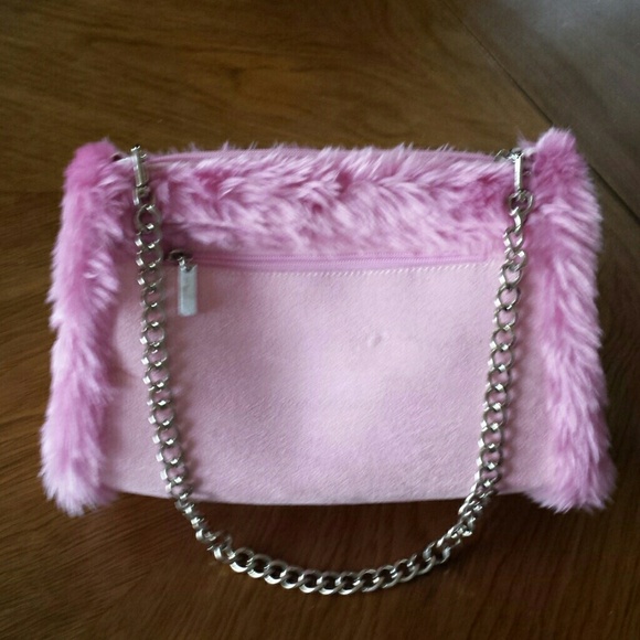 New Shearling like ultra suede Pink Purse