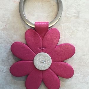 Coach Pink Flower Keychain