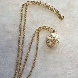 J Crew long Gold Shell Necklace