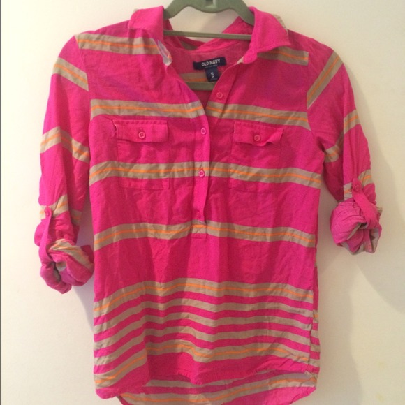 Old navy pink striped blouse