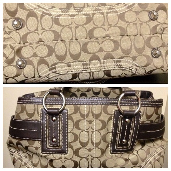 Sold. 💯Coach Brown Signature Soho Satchel - Picture 2 of 4