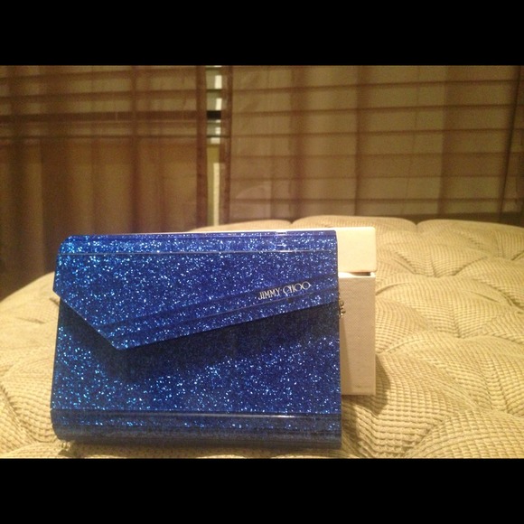 Sapphire crystal glitter jimmy choo clutch