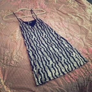 Black & white sequence dress