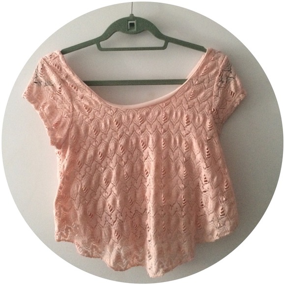 Charlotte Russe light pink crop top