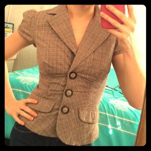 Button Up Short Sleeve Professional Work Top