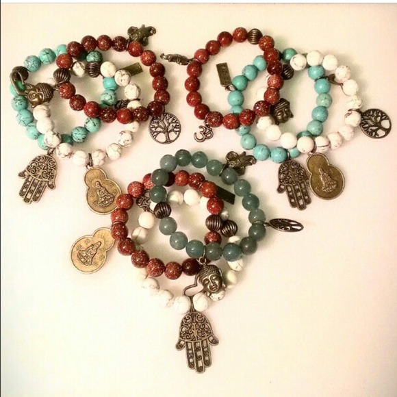 Spiritual beaded bracelets with precious stones
