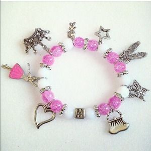 Little girl charm bracelets with name or initial