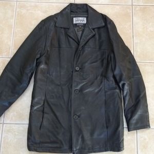Mens leather coat- size LT