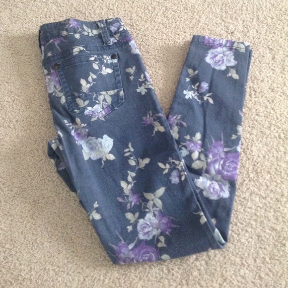 Floral Print Skinny Jeans