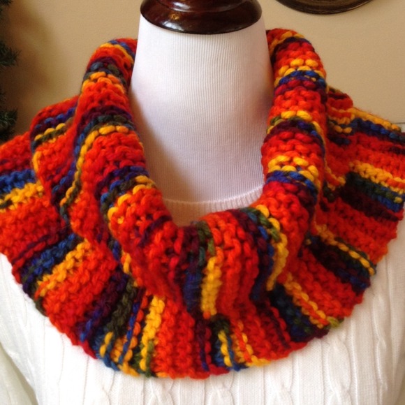 Very bright and colorful cowl neck scarf