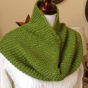 Avocado colored wide cowl scarf