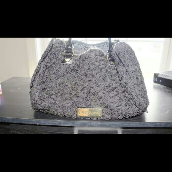 Betsey Johnson black lace floral purse