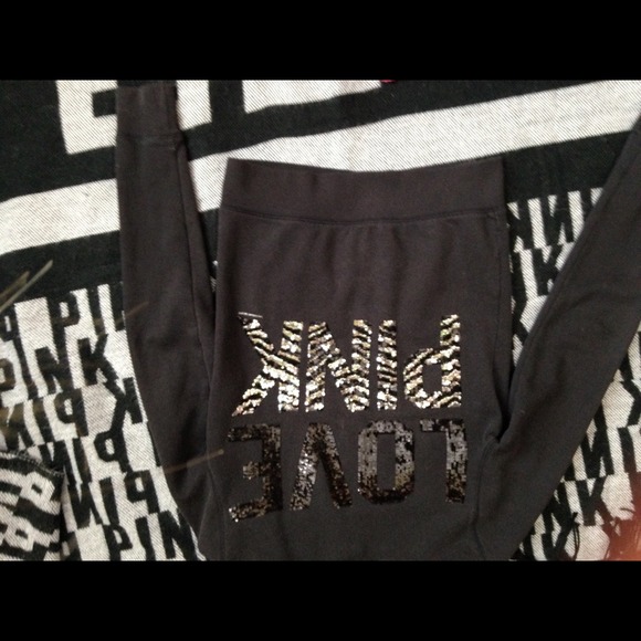 Vs pink zebra sequin sweatshirt htf