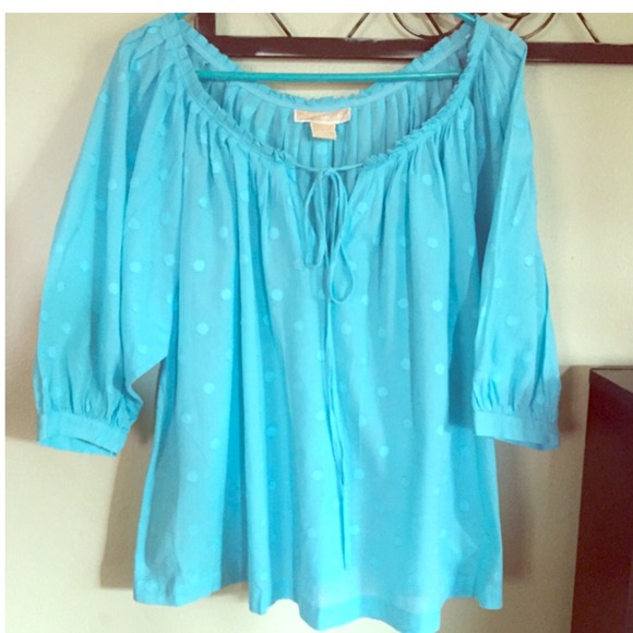 Michael Kors Tops - Michael Kors light turquoise 3/4 sleeve blouse