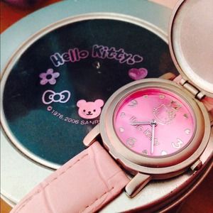 Sanrio Hello Kitty Pink Leather Strap Watch