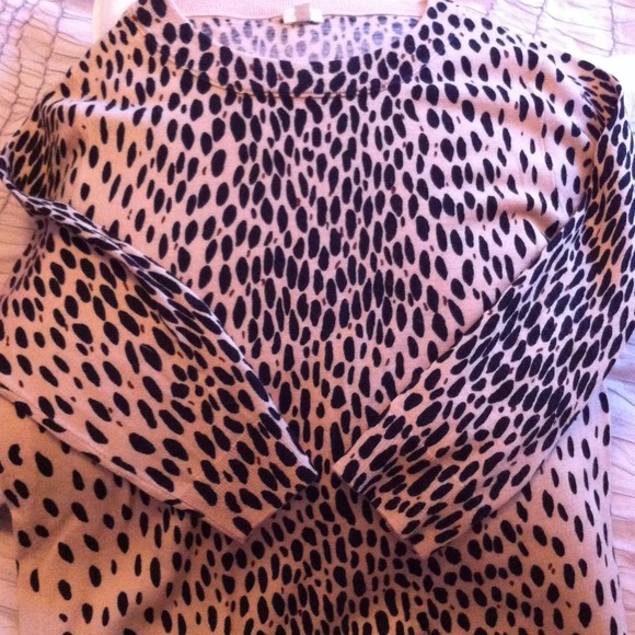 Cheetah print jcrew 3/4 sweater