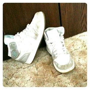 White and grey Nike air Jordans