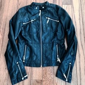 Black leather jacket , brand new