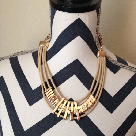 Gold metal statement necklace