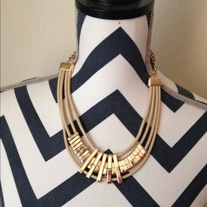 Gold metal statement necklace