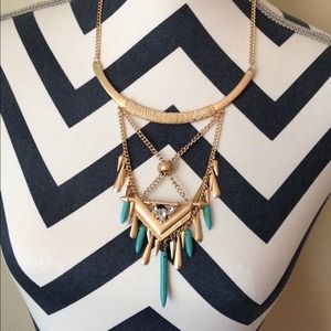 Funky necklace w/ jade accents