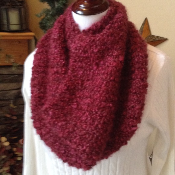 Burgundy wide cowl neck scarf