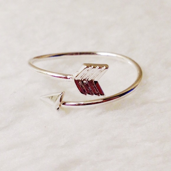 Silver plated arrow ring