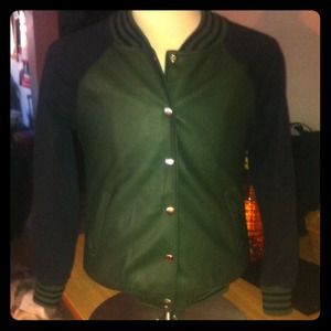 Black and forest green jacket