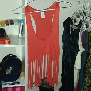 Fringe cut crop top